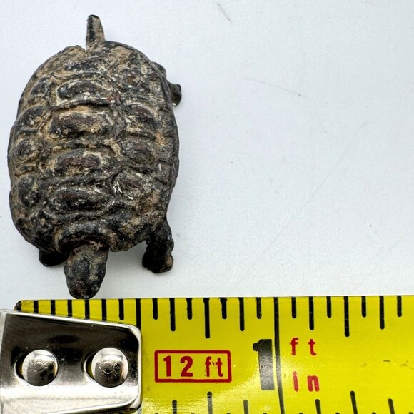 Wealth Turtle Mini Figurine Post-1940 Vintage Lead Tin - Picture 3 of 8